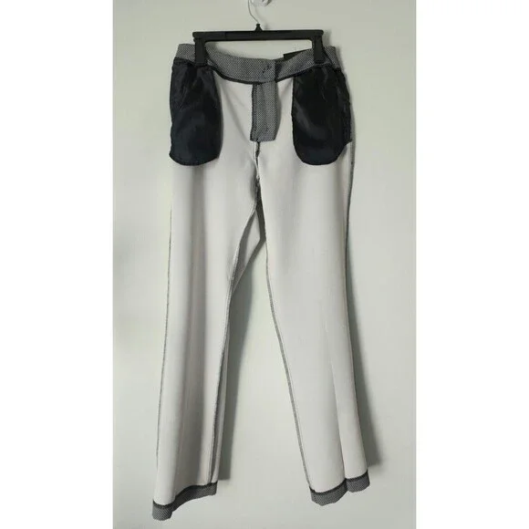 NWT Jones New York SYDNEY Womens Straight Leg Pants Sz 6 Classic Black Ivory JNY - Picture 3 of 8
